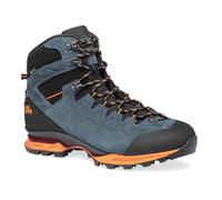 Hanwag Wander-Trekkingschuhe Makra Trek GTX (Veloursleder, wasserdicht) blau/orange Herren, Größe Euro (US) 48 (13,5)