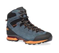 Hanwag Wander-Trekkingschuhe Makra Trek GTX (Veloursleder, wasserdicht) blau/orange Herren, Größe Euro (US) 44 (10,5)