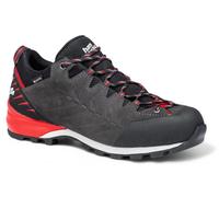 Hanwag Wanderschuhe Makra Pro Low Bunion GTX (Zustieg, wasserdicht, Veloursleder) asphaltgrau/rot Herren, Größe Euro (US) 45 (11,5)
