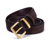 HAOBOYO Damengürtel aus Wildleder - breiter goldfarbener Schnallengürtel für Kleider & Jeans, verstellbarer Taillengürtel (passend für 66-88,9 cm), 2,8 cm breit, dunkelbraun, 26"-35"