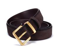 HAOBOYO Damengürtel aus Wildleder - breiter goldfarbener Schnallengürtel für Kleider & Jeans, verstellbarer Taillengürtel (passend für 66-88,9 cm), 3,3 cm breit, dunkelbraun, 26"-35"