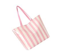 Haodream Tragetasche aus glänzendem PVC, Schultertragetasche | Geräumiger Alltags Shopper mit vertikalem Muster für Pendler und Strandausflüge