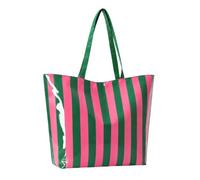 Haodream Tragetasche aus glänzendem PVC, Schultertragetasche | Geräumiger Alltags Shopper mit vertikalem Muster für Pendler und Strandausflüge