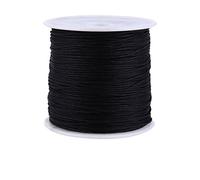 Haofy Chinesische Knüpfschnur .8 Mm Schwarze Nylonschnüre, 100 M X 0,8 Mm Schwarze Nylonseile Nylonschnüre Zum Selberstricken Chinesischer Knoten Handriemen Schnurperlen