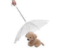 Haofy Haustier-Regenschirm, Klares, Transparentes Design für Sichtbarkeit bei Regen und Schnee, Verstellbare Faltgröße, 66 X 8,5 cm, C-förmiger Griff, Einfacher Halt für Spaziergänge mit Hund und
