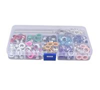 Haofy Ösen-Werkzeugsatz, 8 Mm, 0,3 Zoll, Eisen-Kunststoff-Ösen-Set mit Bunten Metallösen für Lederhandwerk, DIY-Reparatur, Modebekleidungsprojekte