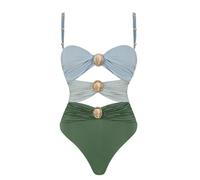 HAOLEI Badeanzug Damen Bauchweg, Sale Angebote Bademode Elegant Schick, Schlank Geschnittener Einteiliger Badeanzüge Mit Hohlspleiß, Günstig Swimming Suits Push Up, Schwimmanzug Sexy Modische