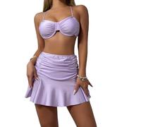 HAOLEI Bikini Damen Set Bauchweg, Dreiteiliger Push Up Bikini Badeanzüge, Günstig Bademode Elegant Schick, Sonderangebot Swimming Suits Push Up, Sale Angebote Schwimmanzug Sexy Modische