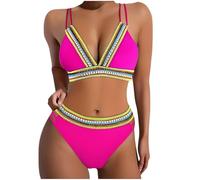 HAOLEI Bikini Damen Set Elegant Schick, Gepolstertes Rückenfreies Bikini Badeanzüge Set Mit Slip, Sale Angebote Bademode Push Up, Günstig Swimming Suits Sexy Modische, Schwimmanzug Bauchweg