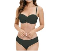HAOLEI Bikini Damen Set Push Up, Gepolstertes Rückenfreies Bikini Badeanzüge Set Mit Slip, Sale Angebote Swimming Suits Sexy Modische, Günstig Schwimmanzug Bauchweg, Bademode Elegant Schick