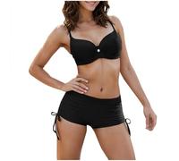 HAOLEI Damen Bikini Set Bauchweg, Zweiteiliger Bikini Boxershorts + Badeanzüge, Sale Angebote Swimming Suits Elegant Schick, Günstig Schwimmanzug Push Up, Sonderangebot Bademode Sexy Modische