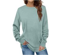 HAOLEI Damen Pullover Mit Langen Ärmeln Und Rundhalsausschnitt Sale Sweatshirt Tops Elegant Schick, Pullunder Mode Oberteil, Sweater Weich Bequem, Sweatjacke Hochwertige Sportjacke Casual