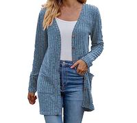 HAOLEI Damen Strickjacke Mit Langen Ärmeln, Sale Angebote Cardigan Elegant Schick Knopfleiste Und Taschen, Häkeljacke Weich Und Bequem, Strickmantel Lässig Stilvoll, Blouson Leicht Hochwertig