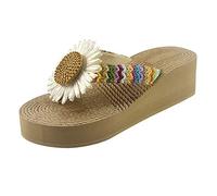 HAOLEI Hausschuhe Damen Elegante Schöne Große Größe Europa Und Die Vereinigten Staaten Lässig Hang Mit Erwachsenen Sale Sommer Hausschuhe Ein Wort Sandalen Günstig Badeschlappen Leichte Bequeme