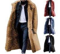 HAOLEI Herren Kapuze Wintermantel Lang Slim Fit Premium Business Männer Wollmantel Langer Trenchcoat Windbreaker Warm Wolle
