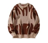 HAOLEI Herren Pullover Mit Rundhalsausschnitt, Sale Sweatshirt Einfarbig Retro Stil, Langarmshirt Locker Modisch, Sweatshirt Oberteile Weich Und Bequem, Strickpullover Top Klassisch Aus Hochwertiger