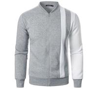 HAOLEI Herren Sweatjacke Mit Reißverschluss Und Stehkragen Strickjacke Langärmelig Ohne Kapuze Freizeitjacke, Sweatshirt Lässige Modische Sportjacke Leicht Bequem, Cardigan Klassisch Aus Hochwertiger