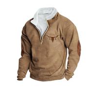 HAOLEI Herren Sweatshirt Im Retro Ethno Stil, Pullover Bedruckt Stehkragen Reißverschluss, Sale Langärmlig Lockeres Oberteil Langarmshirt Weich Und Bequem Strickpullover Lässige Modische