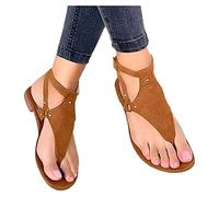 HAOLEI Sandalen Damen Elegante Schöne Leichte Weiche Sohle Plus Größe Kreuz Schnalle Runde Zehe Steigung Ferse Komfort Sale Angebote Sandaletten Leichte Bequeme Sommer Pantolettens Lässige Klassische