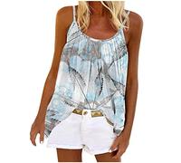 HAOLEI Tank Top Damen Lässige Modische Outlet Angebote Frühling Sommer Ärmelloses Leibchen Mit Rundhalsausschnitt, Bedruckt, Lockere, Lässige Leibchen Oberteile Unterhemden Leichte Atmungsaktive