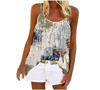 HAOLEI Tank Top Damen Lässige Modische Outlet Angebote Frühling Sommer Ärmelloses Leibchen Mit Rundhalsausschnitt, Bedruckt, Lockere, Lässige Leibchen Oberteile Unterhemden Leichte Atmungsaktive