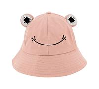 Haoohu Fischerhut für Erwachsene, Frosch, Baumwolle, Fischer, Strand, Festival, Sonnenhut für Kostümpartys, Rosa Frosch, Einheitsgröße