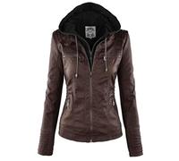 HAOSEM Gothic Faux Leather Jacket Women Hoodies Winter Autumn Motorcycle Jacket Black Outerwear Faux Leather PU Basic Jacket Coat