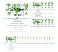 HAOWANWW 12 Pack Glücksgeschenke Vierblättriges Kleeblatt Armband Glücksbringer Kleeblatt Armband Verstellbare Wunscharmbänder Grüne Handgefertigte Schnur mit Karten Abschiedsgeschenk für Damen