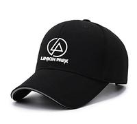 HAOZAILIN Herren Baseballkappen für Linkin Park Bedruckt Klassische Papa Kappe Atmungsaktive Baseballmützen Unisex Trucker Kappen Sommer Sonnenhut - Geschenk Teenager-Black||One Size