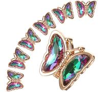 HAPINARY 10 Stück Metall Nähknöpfe mit Strass Schmetterlingsverschluss 16mm Zierknöpfe für Kleidung Selbstgemacht Bekleidungsdekoration Leicht Anzunähen Vielseitig Einsetzbar