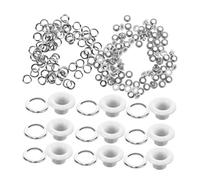 HAPINARY 100 Stück Metallösen Weiß Grommets für Schuhbänder Langlebige Eisen Ösen für Leder Stoff DIY Bastelprojekte Stabile Knöpfe für Schwere Materialien Installieren