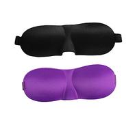 HAPINARY 2stücke Schlafmaske Augenmaske Konturiert Nachtaugenmaske Leichte Atmungsaktive Stoff Verstellbares Band Für Reisen Schlafen Arbeiten Nickerchen Lila Und Schwarz