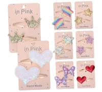HAPINARY 8 Paar Haarspangen für Mädchen aus Metall und Stoff Niedliche Kinder Haarclips mit Stern und Herzmotiven Sicher Langlebig für Kleinkinder und Babys