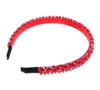 HAPINARY Damen Haarband Rot Mit Kristallverzierung Dünnes Elegantes Stirnband Für Erwachsene Bequeme Kopfbedeckung Für Party Und Brautfrisur