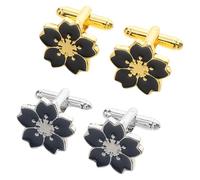HAPINARY Legierungs Manschettenknöpfe für Damen 2 Paare kreative japanische Form Business Hemd Knöpfe resistent für berufliche Kleidung