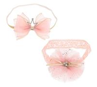 HAPINARY Prinzessin Stirnband Rosa 2 Stück-pack für Neugeborene Mädchen Weiches Polyester Haarband Flexibel und Leicht Haaraccessoire für Alltag und Weihnachten