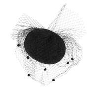 HAPINARY Schwarzer Trauer Fascinator mit Schleier, Mesh Material, Damen Haaraccessoire für Beerdigung und festliche Events, kreative kleine Kopfbedeckung
