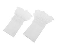 HAPINARY Zarte unechte Manschette mit floraler Spitze, Polyester Weiß, 2 teilige Manschettenverzierung für Damen, geeignet für Bankette und Feierlichkeiten