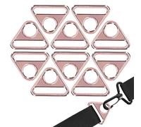 Hapivida D-Ring Schnallen, Verstellbare 38 mm Metall D-Ring Schnallen Dreieck Schnalle Zinklegierung Roségold 10 Stück für Rucksack Lederhandwerk Gepäck Taschen
