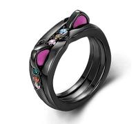 Hapour 925 Sterlingsilber Herz-Ring - Zeitloser Ewigkeits-Schichtring mit dezenter Zirkonia-Besetzung - Ein zartes Symbol für Liebe, Verlobung oder Jubiläum