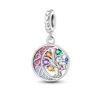 Hapour Charms kompatibel mit Pandora-Armbändern baumelnde Charms aus Sterlingsilber für Armbänder Halsketten Herz Schmetterling Tier Reise Sonnenblume Mond Baum süße Katzenanhänger Perlen-DIY-Charm