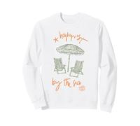 Happiest By The Sea Strandkörbe Regenschirm Muschel Urlaub Sweatshirt