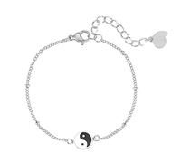 Happiness Boutique Damen Armband mit Yin Yang Anhänger | Wasserfeste Yin Yang Armkette | Kugelkette Armband mit Yin und Yang Design in Gold - Rosegold, Silber | Talisman Symbolischer Schmuck