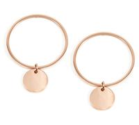 Happiness Boutique Damen Creolen mit Plättchen in Rosegold | Runde Ohrringe Minimalist Edelstahlschmuck