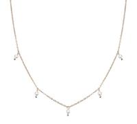 Happiness Boutique Damen Halskette mit Perlen-Anhängern | Wasserfeste Perlen Kette aus Edelstahl in Gold - Rosegold, Silber | Filigrane Perlenkette