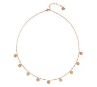 Happiness Boutique Damen Kette mit Mehreren Plättchen in Rosegold | Kette Runde Anhänger Geometrischer Schmuck
