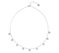 Happiness Boutique Damen Kette mit Mehreren Plättchen in Silberfarbe | Kette Runde Anhänger Geometrischer Schmuck