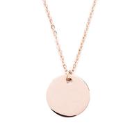 Happiness Boutique Damen Kette mit Plättchen in Rosegold | Zarte Kette Runder Kreis Anhänger Minimalist Halskette Schmuck mit Rosegold Überzogen