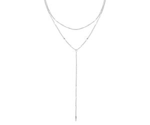 Happiness Boutique Damen Mehrreihige Kette in Silberfarbe | Zarte Y Kette Edelstahlschmuck