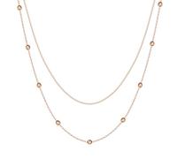 Happiness Boutique Damen Mehrreihige Kette Vergoldet Filigrane Layering Halskette aus Edelstahl mit Kügelchen